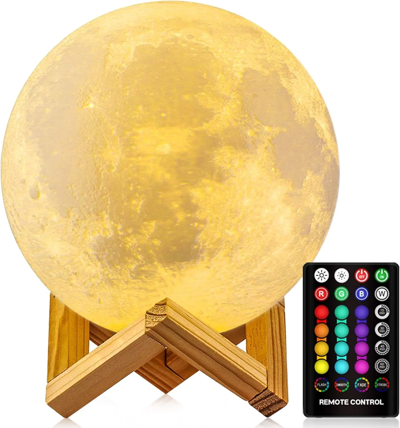 GDPETS Moon Lamp, 16 Colors Moon Night Light with Stand & Remote &Touch Control and USB Rechargeable Decorative Light Up Moon Lamp