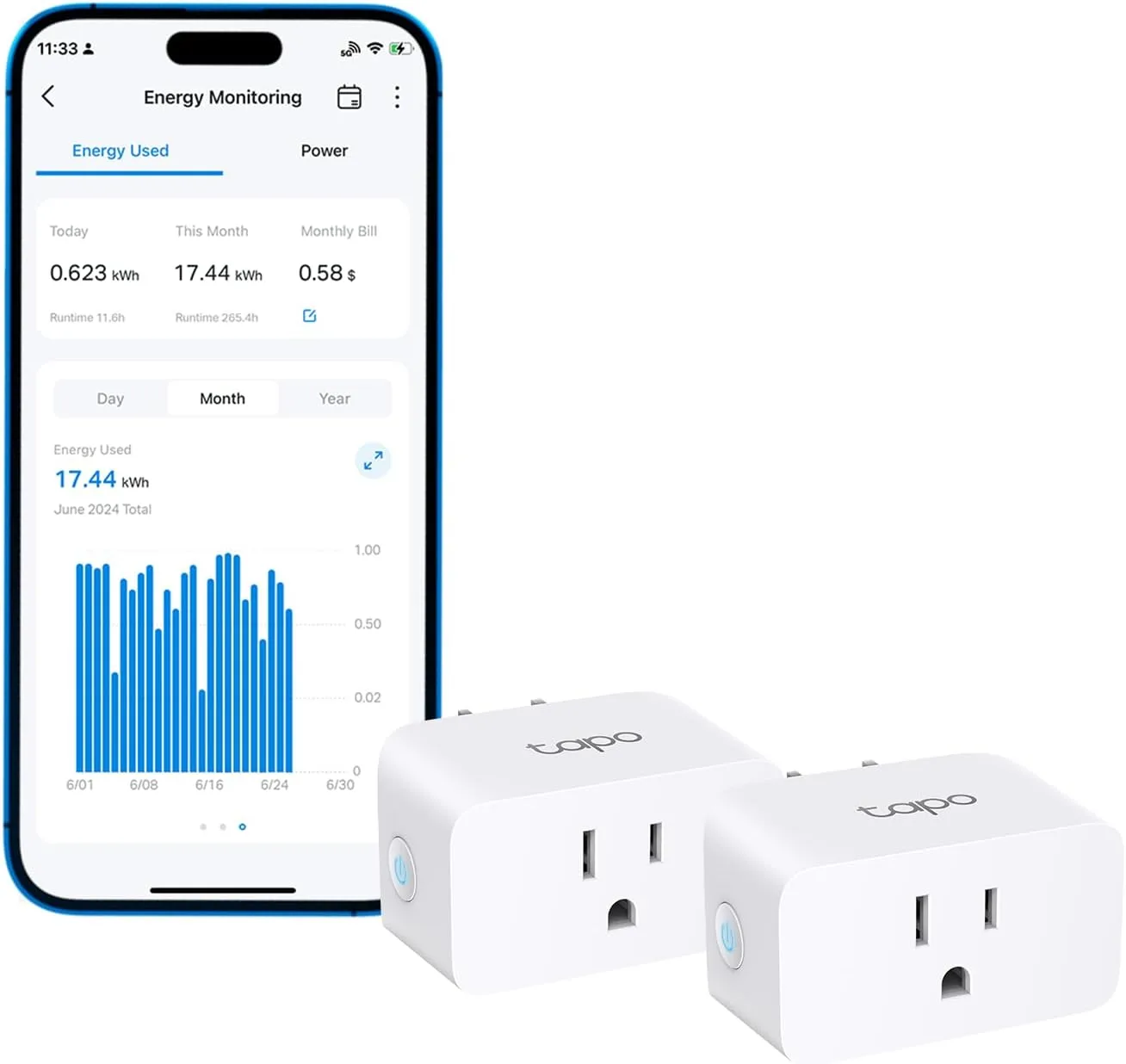 TP-Link 𝗧𝗮𝗽𝗼 Smart Plug Wi-Fi Mini, Energy Monitoring, Compatible with Alexa & Google Home & Samsung SmartThings