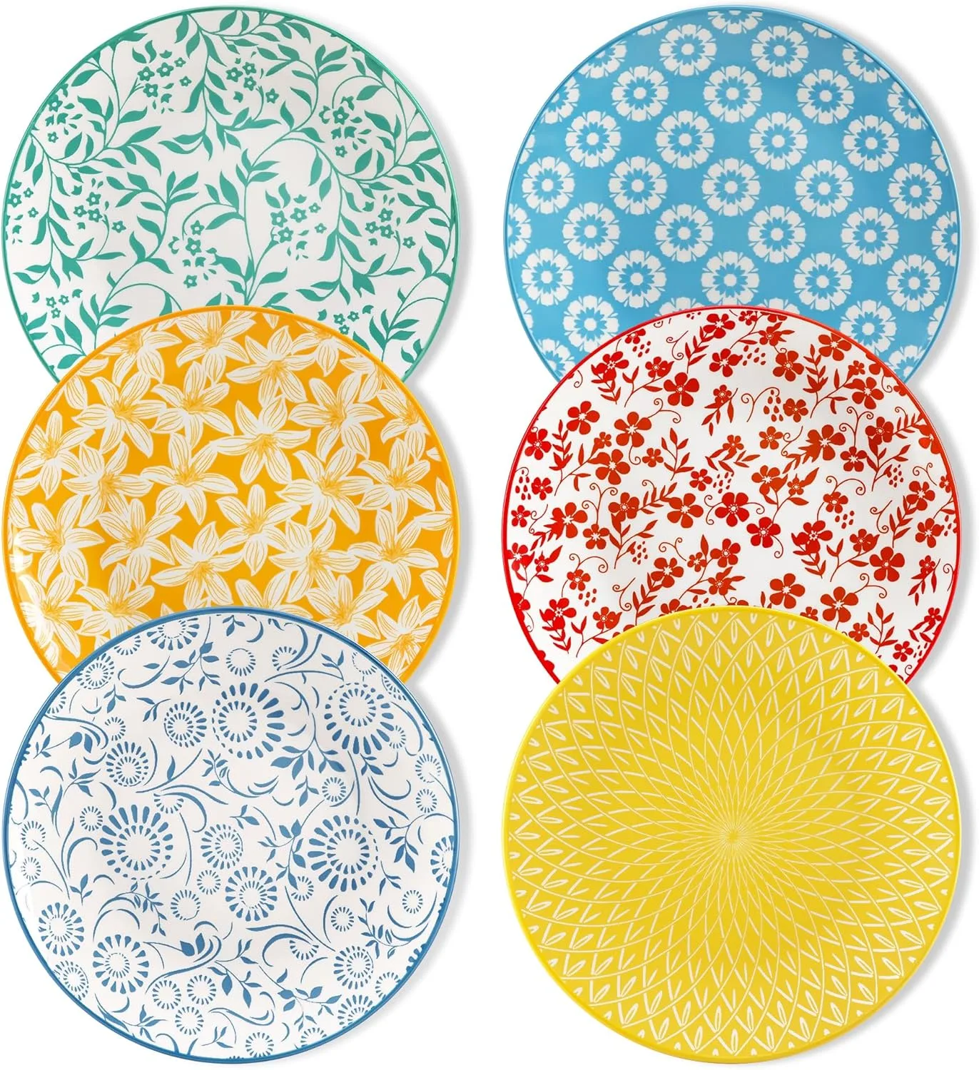 Vancasso Ceramic Salad Plates Set of 6, Small Vintage 8.25 Inch Plate Set of 6 for Kitchen,