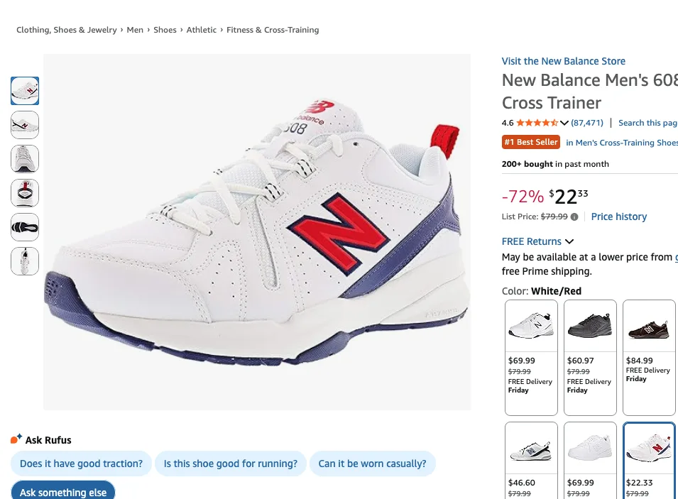 New Balance Men's 608 V5 Casual Comfort Cross Trainer