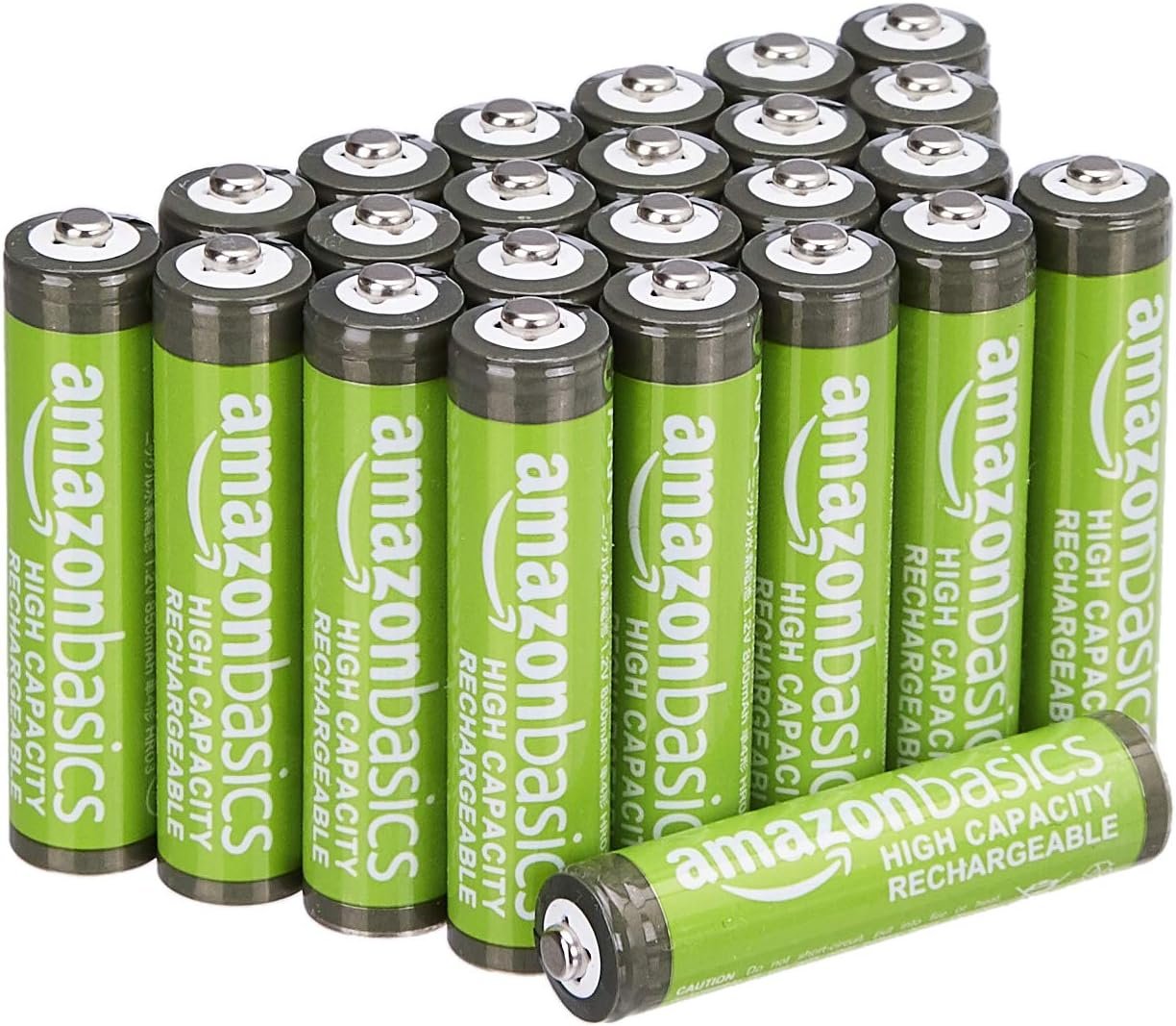 Amazon Basics 24-Pack Rechargeable AAA NiMH High-Capacity Batteries