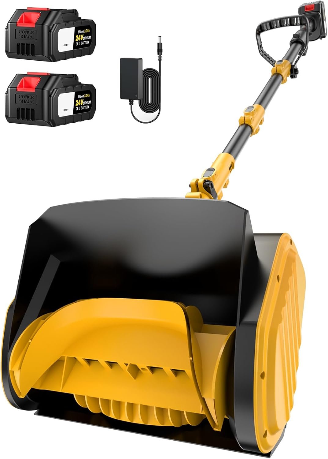 Electric Snow Shovel, 21000RPM Cordless Snow Blower, 13" Snow Blower with 2 Powered 24V Batteries