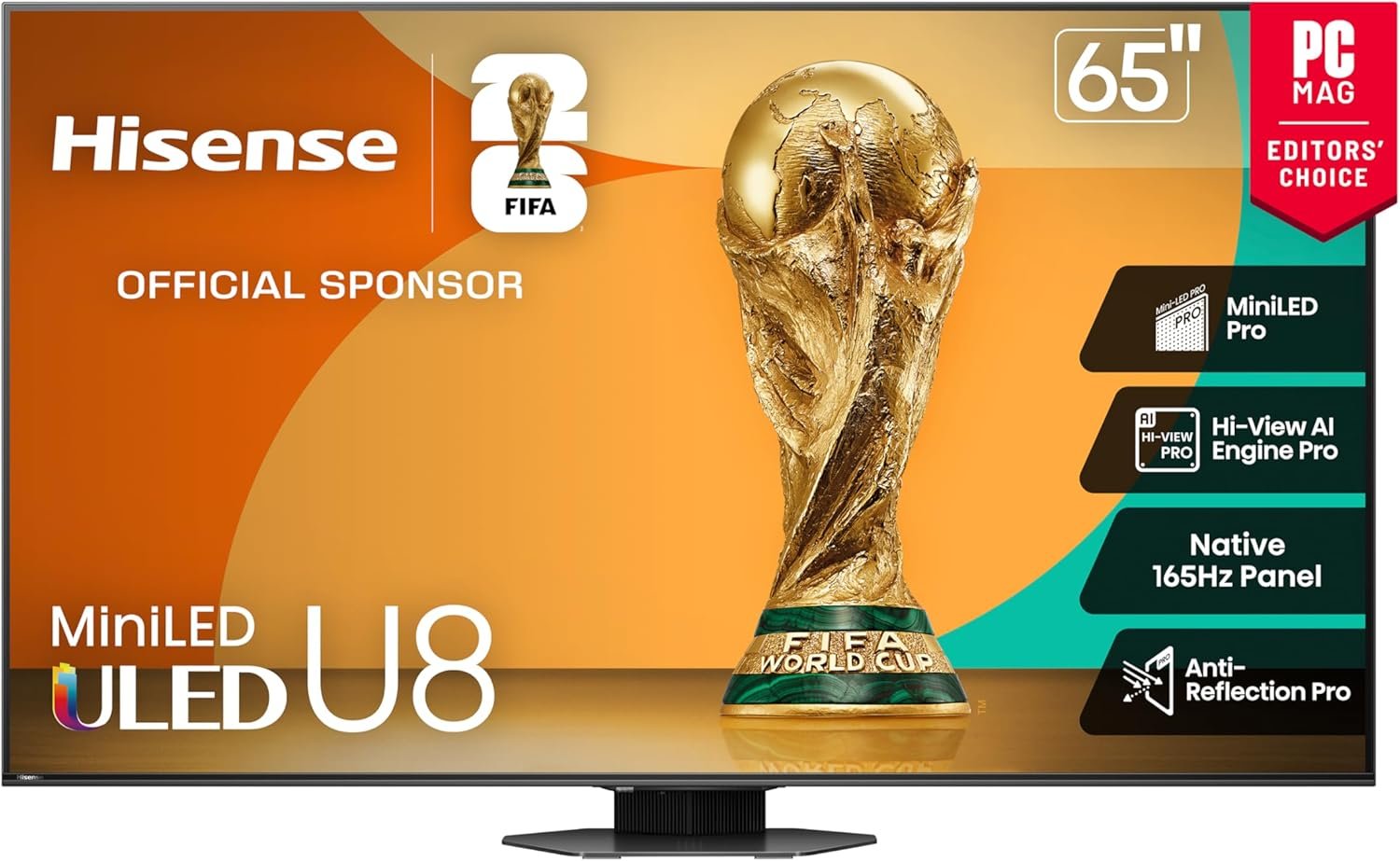 Hisense 65" Class U8 Mini-LED ULED 4K UHD Google Smart TV (65U8QG, 2025 Model) - QLED