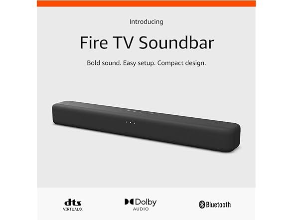 Amazon Fire TV Soundbar 2.0-Channel with DTS Virtual:X & Dolby Audio - Bluetooth Connectivity, 24-inch.