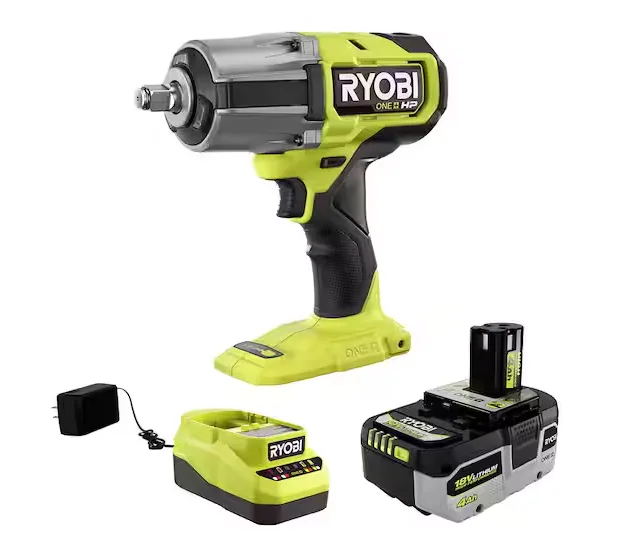 RYOBI ONE+ 18V Brushless 4-Mode 1/2" High Torque Impact Wrench Kit – $159 (was $269, 41% off)