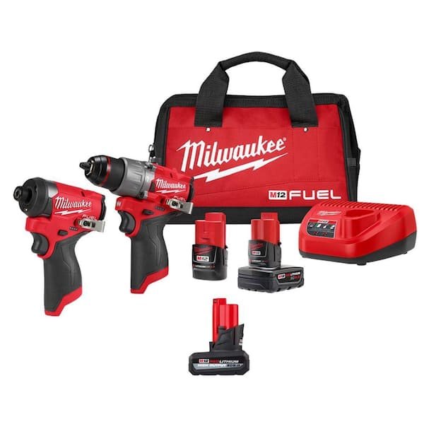 Milwaukee M12 FUEL 12V Hammer Drill/Impact Driver 2-Tool Combo Kit – $249 (was $359)