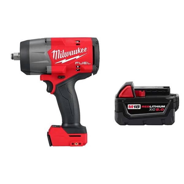 Milwaukee M18 FUEL 1/2 in. High-Torque Impact Wrench with Friction Ring plus XC 5.0Ah Battery (2967-20 / 48-11-1850)
