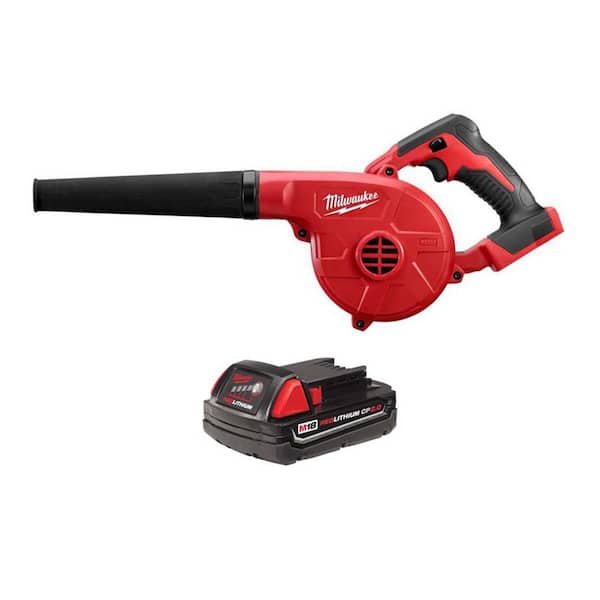 Milwaukee M18 18V Lithium-Ion Cordless Compact Blower w/ 2.0Ah Battery (0884-20-48-11-1820)