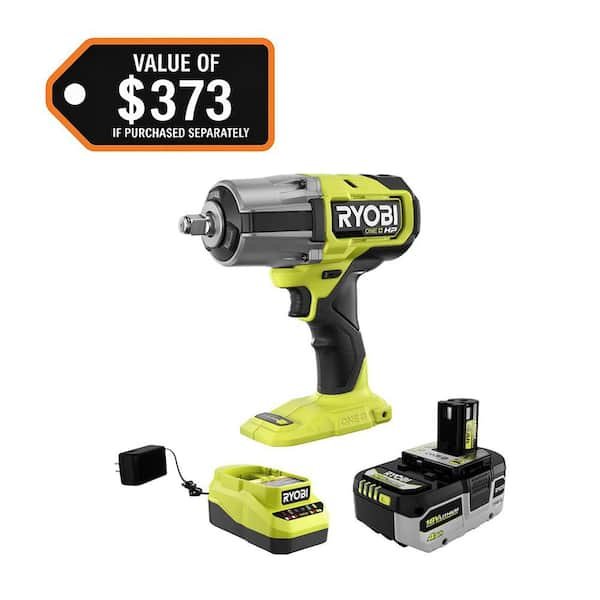 RYOBI ONE+ 18V Brushless 4-Mode 1/2 in. High Torque Impact Wrench Kit w/ 4.0Ah Battery & Charger (PBLIW01K1)