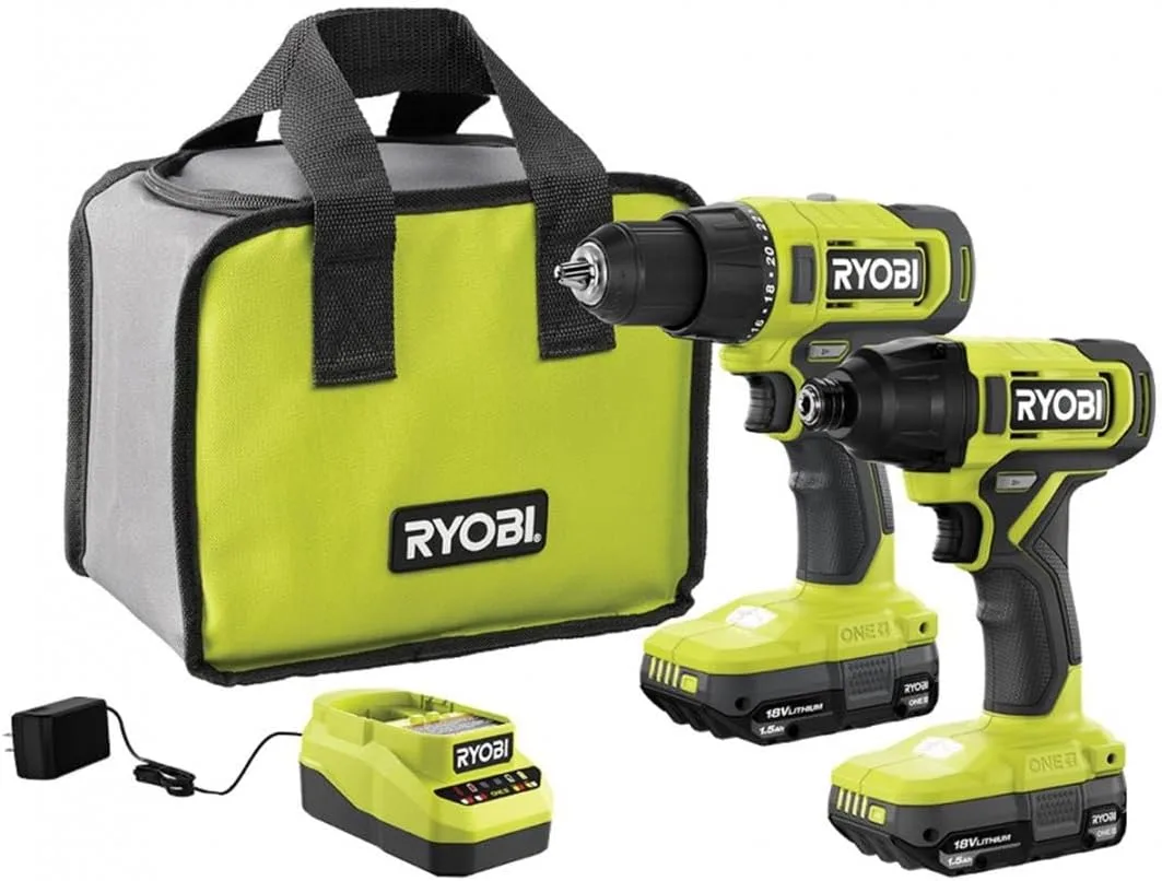 ONE+ 18V Cordless 2-Tool Combo Kit with Drill/Driver, Impact Driver, (2) 1.5 Ah Batteries, and Charger (PCL1200K2)