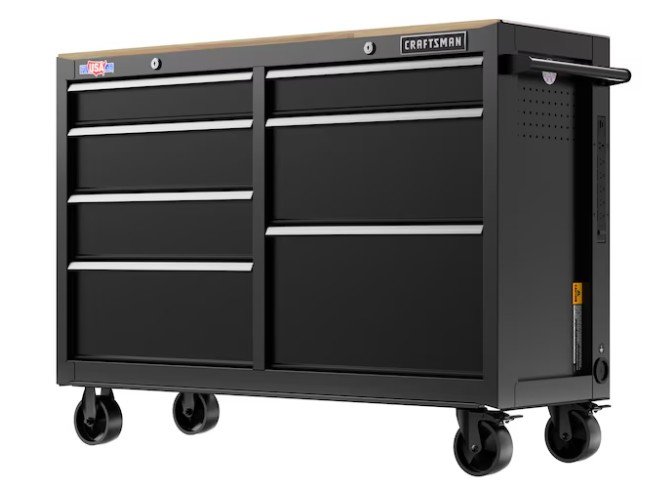 Select Stores: 52" Craftsman 7-Drawer Rolling Black Butcher Block Work Bench